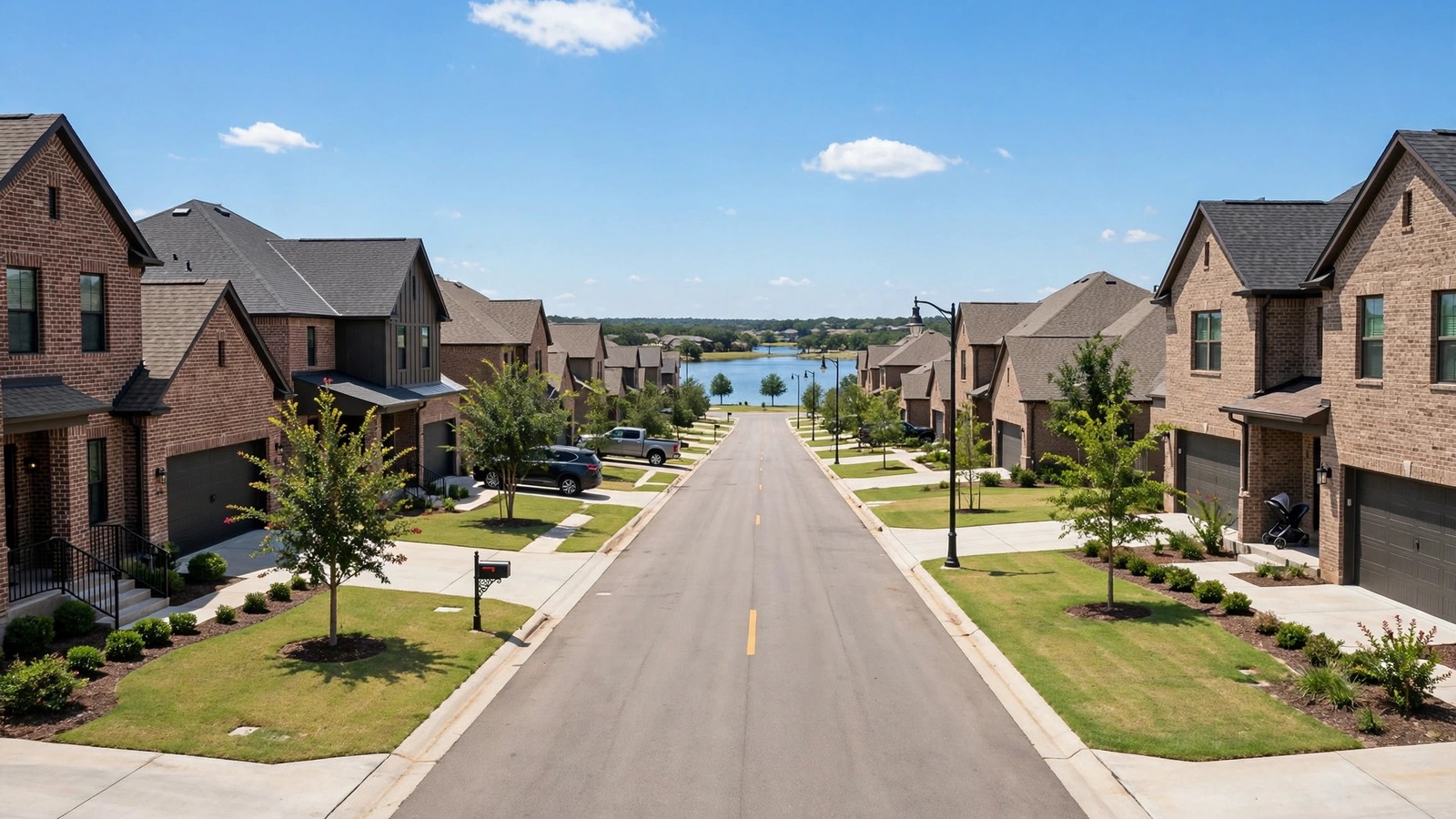 Illustrated Little Elm Texas 75068 local service area with lakefront-style suburban setting