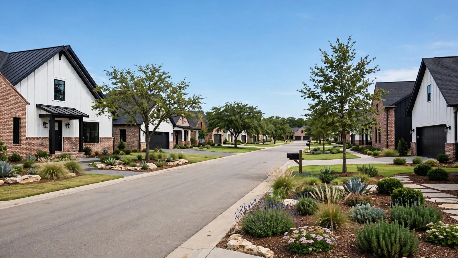 Single-story modern farmhouse homes in Del Webb at Union Park, Little Elm TX