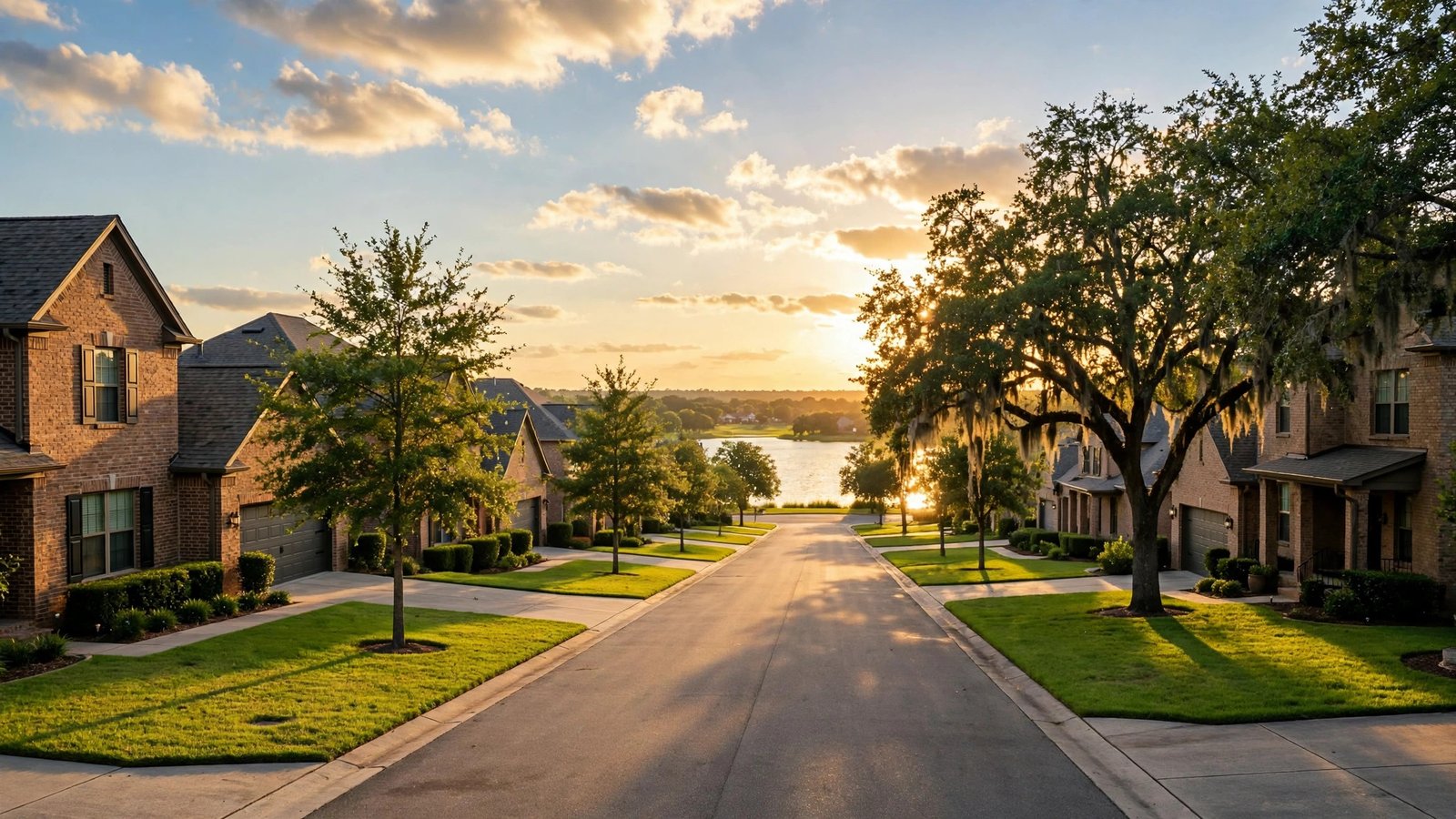 Suburban homes in Little Elm, Texas near Lake Lewisville